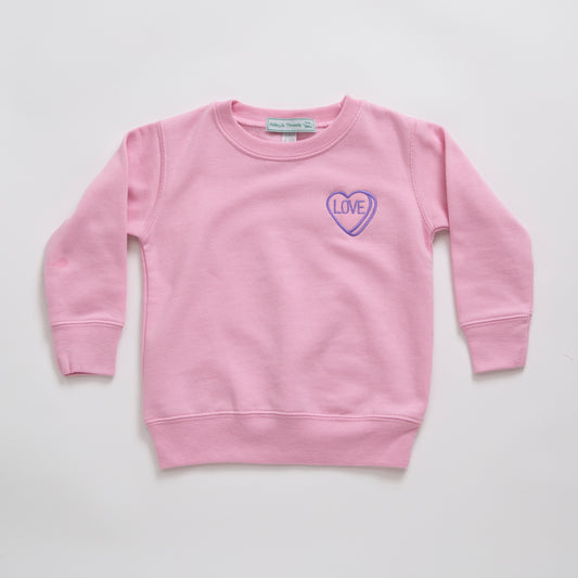 Kids Sweatshirt Heart (purple heart)