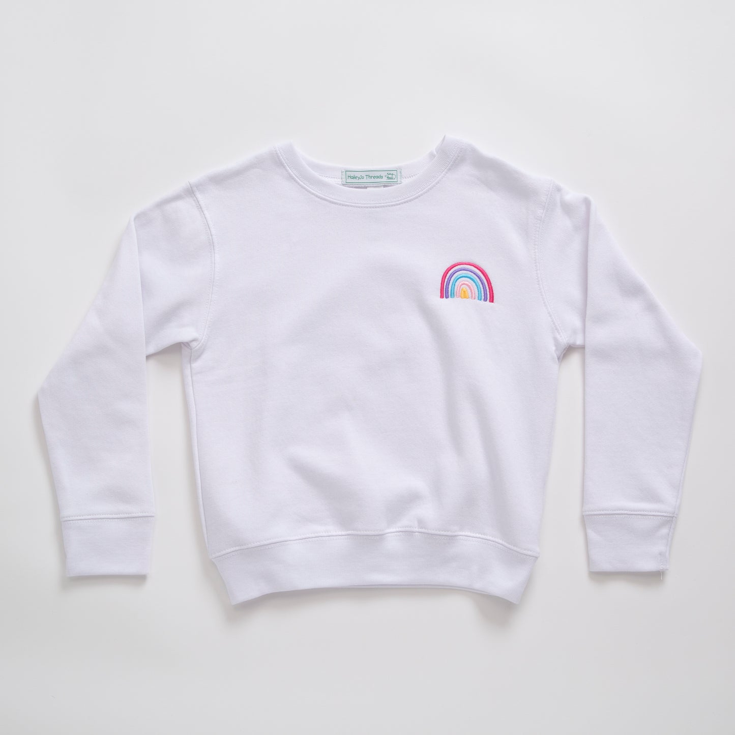 Kids Sweatshirt Rainbow White