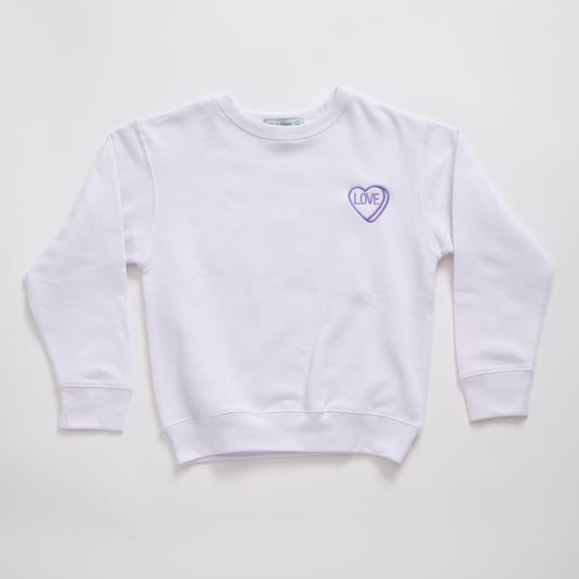 Kids Sweatshirt Lavender Love-Heart